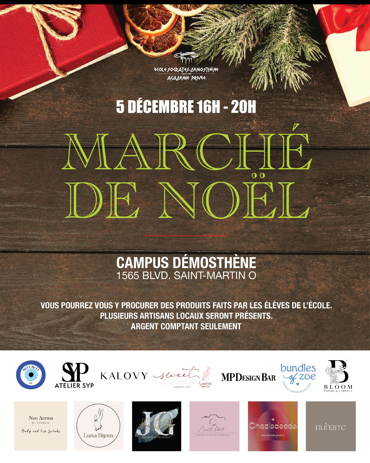 Marché de Noël à Campus Démosthène